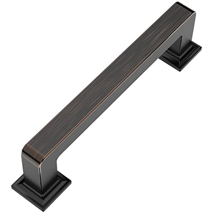 9BUILD 6 Pack 3.75 Inch Kitchen Cabinet Handles - Oil Rubbed Bronze Pulls Hardware for Cabinets and Cupboards - color: Oil Rubbed Bronze, size: 3.75"/96MM Hole Center, style: 6 Pack
