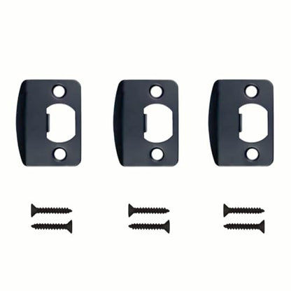 Replacement Products Strike Plate Full Lip, 2-1/4" x 1-5/8" for Knob or Latch, 1/4" Thick, Black 3 PCS - color: D-Black finish 3pcs