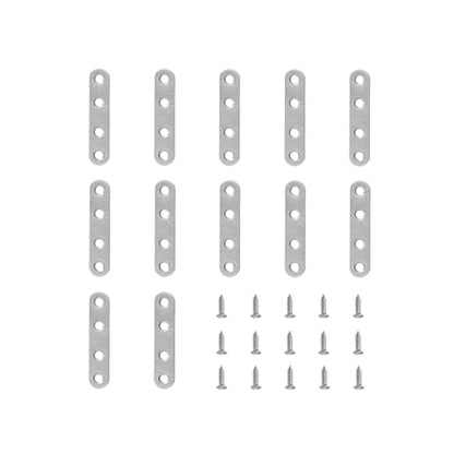 12 Pcs Straight Brace, Flat Straight Bracket with Screws, 2.99 x 0.63 Inch Repair Bracket, for Tables, Cabinets, Bookshelves (Silver) - color: Silver