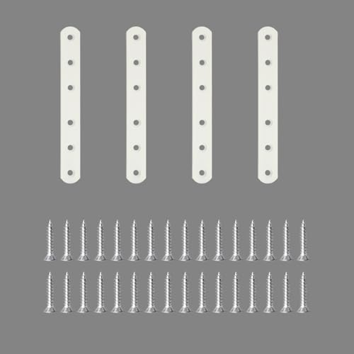Alise Stainless Steel Flat Plates 6-1/5 Inch Mending Plate Flat Brace Heavy Duty Straight Brackets for Wood, Bed Frame, Furniture Shelves, Furniture Connector Repair Fixing Joint,White - color: White, size: 6-1/5 Inch