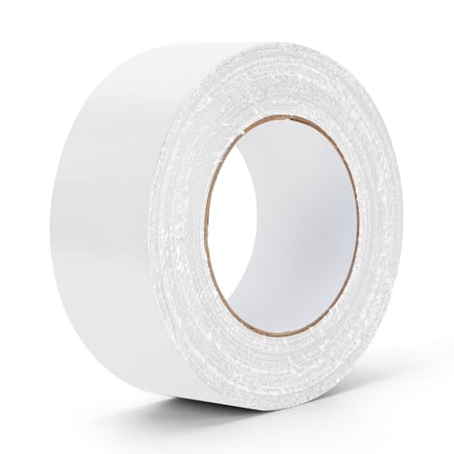 White Duct Tape Heavy Duty Waterproof, 40 Yards X 2 Inch, 9 Mils Thickness Strong Adhesive Sticky, No Residue, Easy Tear by Hand for Home Repairs Indoor Outdoor Crafts Packing HVAC and Construction - color: White 2 Inches Width, size: 40 Yards/Roll X 1 Ro