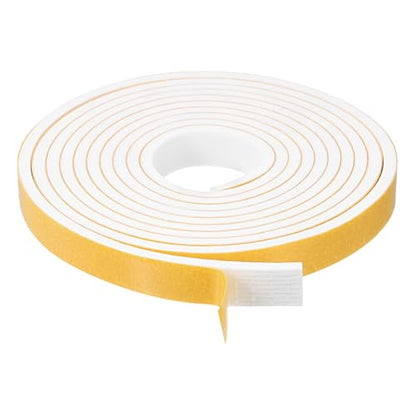 uxcell 1 Roll Foam Weather Stripping, 3/8" Wide X 1/8" Thick X 6.56 Ft Door Seal Strip Adhesive Foam Tape White Insulation Strip for Door Window - size: 3/8"x 1/8"x 6.56 Ft