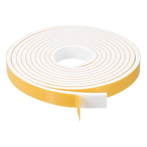 uxcell 1 Roll Foam Weather Stripping, 3/8" Wide X 1/8" Thick X 6.56 Ft Door Seal Strip Adhesive Foam Tape White Insulation Strip for Door Window - size: 3/8"x 1/8"x 6.56 Ft