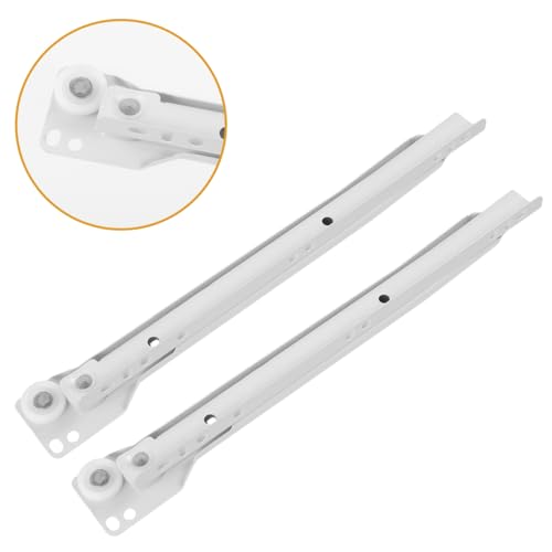 ARTIBETTER 10 Inch Drawer Slide Roller Kit 2 Pairs Cabinet Hardware Tracks with Smooth Silent Operation Side Mounted Plastic Wheel Rails for Furniture Drawers