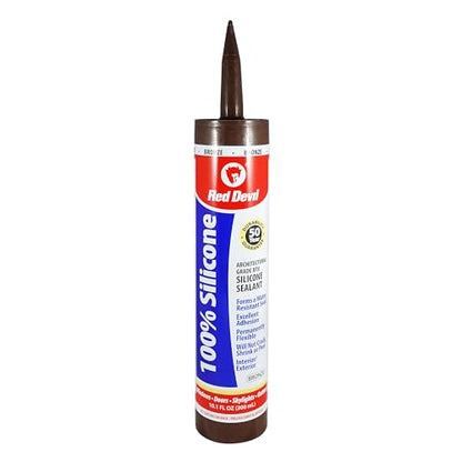 Red Devil 081640 100% Silicone Sealant Architectural Grade, 9.8 oz., Bronze, 1 Pack - color: Bronze, size: 9.8 oz, style: Pack of 1