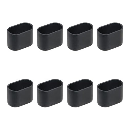 Geesatis 8 Pack Black Oval Chair Leg Caps,1.6 x 0.7 Inch PVC Furniture Pads,Non-Slip Floor Protectors for Tables,Chairs,Furniture - Scratch Proof Floor Guards - size: 1.6 X 0.7 Inch - Black