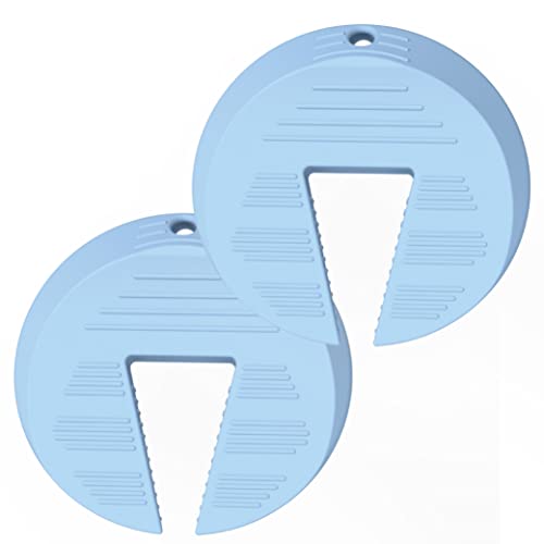 Neobay Upgraded Silicone Door Pinch Guard and Door Stoppers 2 Functions in 1 with 2 Free Hooks, Heavy Duty Finger Pinch Guard Prevents Finger Pinch Injuries, Slamming Doors. 2 Packs, Blue - color: Blue upgraded 2 Packs