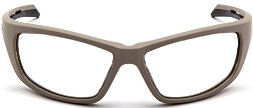 Venture Gear Howitzer Safety Glasses - color: Clear Anti-fog Lens/ Tan Frame