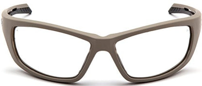 Venture Gear Howitzer Safety Glasses - color: Clear Anti-fog Lens/ Tan Frame
