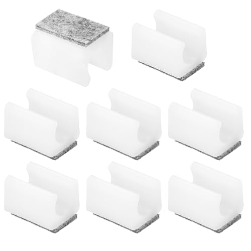 PATIKIL 8pcs Rectangle Chair Leg Cover with Felt Pad, 14mm Slide Smoothly No Scratches No Noise Furniture Feet Hardwood Protectors Tips Floor Glides Tubing Caps for Office,White Grey - color: White Grey, size: 14MM