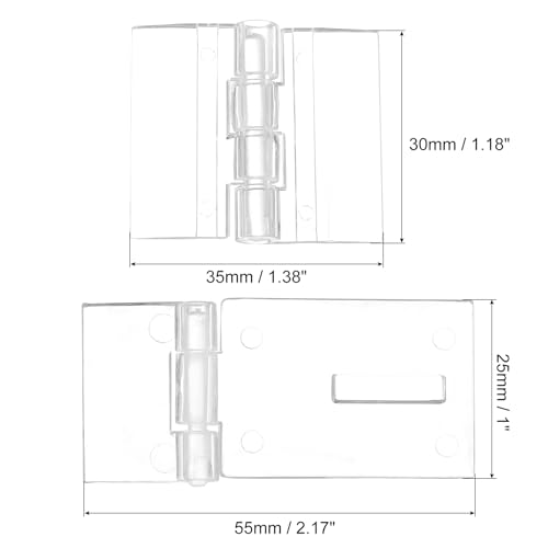 uxcell 60Pcs Acrylic Mini Hinge with Acrylic Hasp Latch Assortment Kit Clear Acrylic Folding Hinge Buckle Latch Hasp for Crafts Jewelry Box