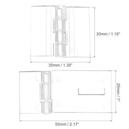 uxcell 60Pcs Acrylic Mini Hinge with Acrylic Hasp Latch Assortment Kit Clear Acrylic Folding Hinge Buckle Latch Hasp for Crafts Jewelry Box