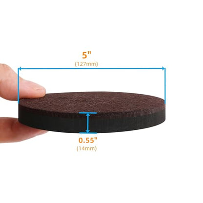 Felt Furniture Sliders for Hardwood Floors - Furnigear 8 PCS 5" Furniture Moving Pads Sliders – Heavy Duty Felt Sliders Chair Leg Floor Protectors - Move Your Furniture Easily & Safety - size: 5 inch - 8 PCS Brown