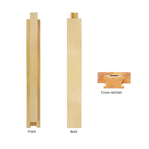 1 PCS Wooden Undermount Drawer Slides Classic Guide Center Mount Track 15.7 Inchs, Wood Drawer Glides Bottom Rails Replacement Kit (S002)