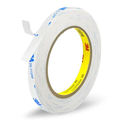 3M Double Sided Tape 0.39"×16.5ft No Residue,Picture Hanging Strips Heavy Duty Mounting Tape, Removable PE Foam Tape Waterproof for Poster Tape, Carpet Tape Rug Gripper,Art & Craft Tape - size: 0.39in×16.5ft