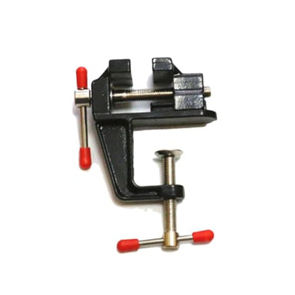 Mini Vise Clamp Small Bench Vice Clamp on Table Vise Drill Press Vice for Wood Craft Carving Jewelry Making DIY Clip on Tool, Black