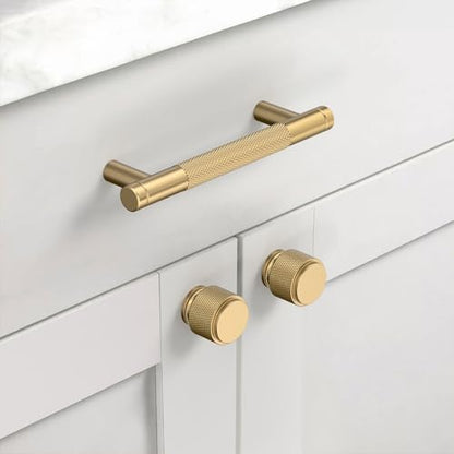 Asidrama 10 Pack Champagne Bronze Zinc Alloy Knurled Dresser Knobs Cabinet Hardware for Dresser Drawers - color: Champagne Bronze, style: 10 Pack