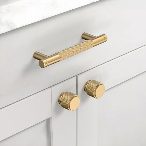 Asidrama 30 Pack Champagne Bronze Zinc Alloy Knurled Dresser Knobs Cabinet Hardware for Dresser Drawers - color: Champagne Bronze, style: 30 Pack