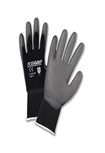 West Chester PosiGrip 715SUGB PU Palm Coated Nylon Gloves - [Pack of 12] X-Small, Knit Wrist, Heavy-Duty Gloves - size: X-Small