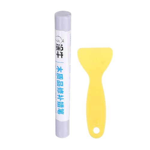 HARFINGTON Wood Filler Sticks Wood Furniture Scratch Repair Filler Sticks Furniture Touch Up Markers with Yellow Scraper for Wood Holes Wood Floor Table Door Cabinet, Titanium White - color: Titanium White