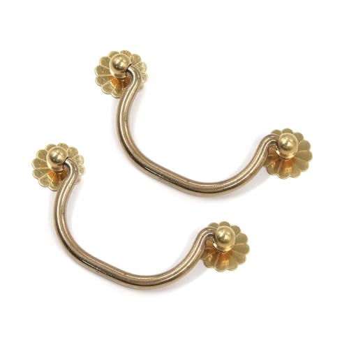Geesatis Pure Brass Cabinet Pulls Vintage Gold Handle and Pulls for Cupboard Cabinet Drawer Door Handles Decorative Furniture Pull Knobs, 2 Pack - style: A
