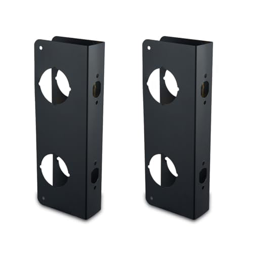 Door Guard Reinforcer for Extra Security to Your Home and Prevent Unauthorized Entry, 2-3/8 Backset and 5-1/2 Door Hole, Repair Doors in Black Finish 2 PCS - color: K9001-2 Black