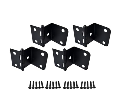 QCAA Durable Steel Semi-Concealed Hinge for Box, Chest & Cabinet, 1-1/2" Width x 1.2 mm Thickness, Matte Black, 4 Pack, Made in Taiwan - color: Matte Black, size: 4 Pack (1-1/2" x 1.2mm)