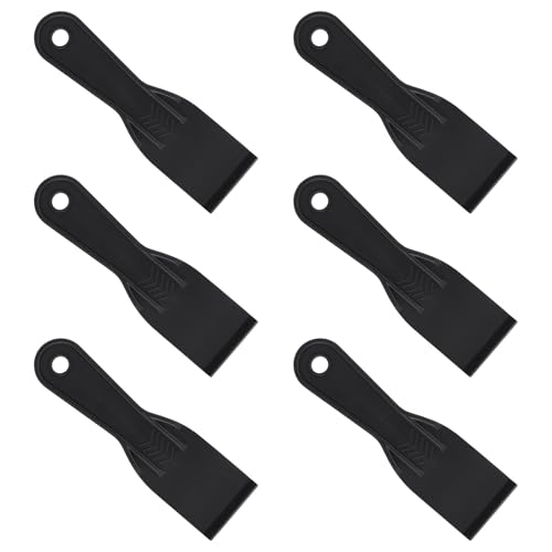 6pcs Plastic Putty Filler Knife, Black Filling Knives Flexible Putty Scraper Wall Scraper Accessory Spatula Tool for Repair Spackling Patching Plastering and Painting - color: Black