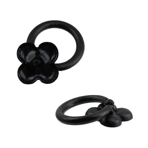 MY MIRONEY 8PCS Cabinet Ring Pulls Black Ring Drawer Pulls Zinc Alloy Hardware Drop Ring Pulls Handles for Kitchen, Dresser, Closet, Cupboard - style: Type M