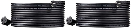 Amazon Basics Indoor Extension Cord, 3 Prong Outlet Extender Power Cord, 13 Amps, 125V, 25 Foot, Black, 2-Pack - color: Black, size: 25 Ft, style: 2-Pack