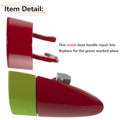 RLB-HILON Metal Right Door Handle Repair Kits Compatible with Honda CRZ CR-Z 2011 2012 2013 2014 2015 Year, Red Color