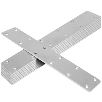 8 Pack 10-7/8" x 2" Flat Mending Plate, Stainless Steel Straight Bracket, Long Metal Repair Fixing Joiner Plate for Wood Furniture - size: 10-7/8" X 2"