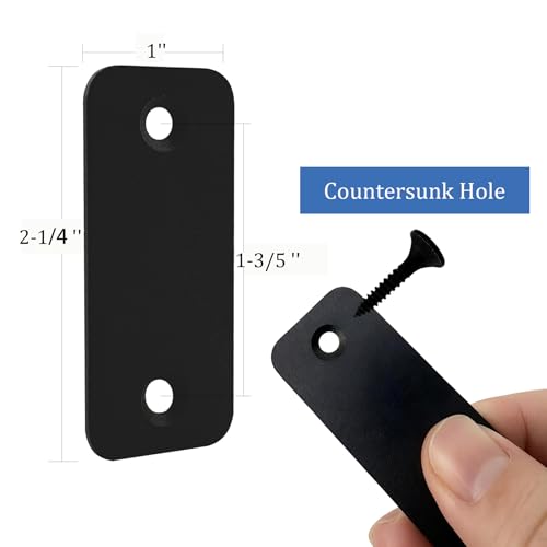 Door Edge Latch Hole Cover Plate for Deadbolt, Stainless Steel Door Edge Hole Filler Plate to Hide Unused Latch Holes, 1" x 2-1/4" (57 x 25 mm) (Black, 1" x 2-1/4") - color: Black