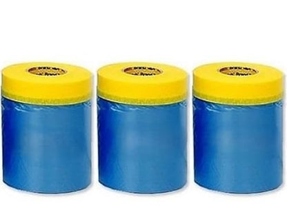Multi Size Pack - No Residue Painters Plastic Drop Cloth for Painting -Taped Masking Film (65 Feet) (3 of Set (17.7 in))