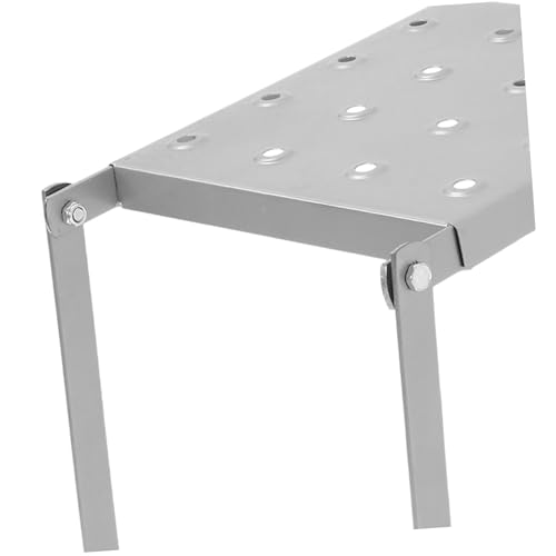 KALLORY Sturdy Iron Work Platform Ladder Tray Folding Platform for Extension Ladders Multi Use Tool Organizer Heavy Duty Construction for Versatile Tasks