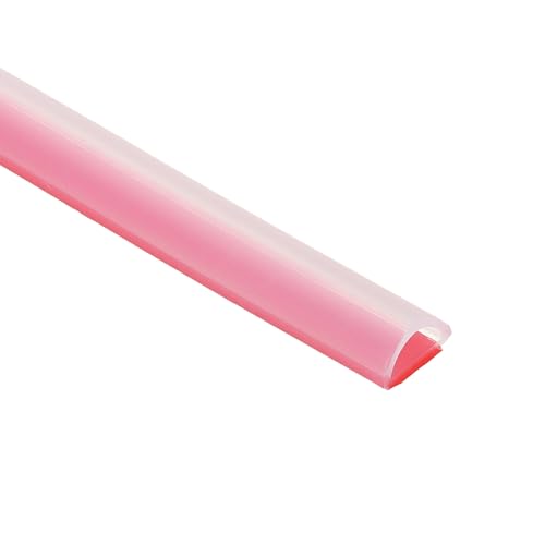 PATIKIL Silicone Weather Stripping Door Seal, 9.8 ft D Shape Weather Stripping Self Adhesive Door Seal Strip for Door Frame, Window Sealing, Large Gap, 25/64" Wx5/128 Tx1/5 H, Clear/Red - size: 9.8 ft Long, 25/64"Wx5/128"Tx1/5"H