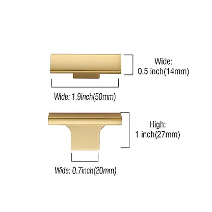 Asidrama 10 Pack Brushed Gold Kitchen Cabinet Knobs - Dresser & Drawer Knobs - Zinc Cabinet Hardware - color: Gold, style: 10 Pack