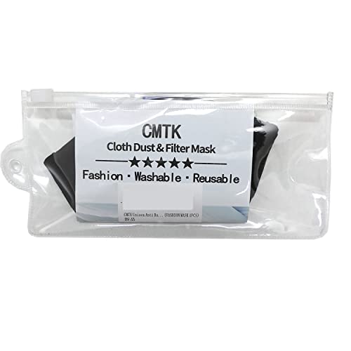 CMTK Unisex Anti Dust Face Mouth Mask Black Cloth Cotton Face Mask Washable Reusable - Protection from Dust Pollen Pet Dander