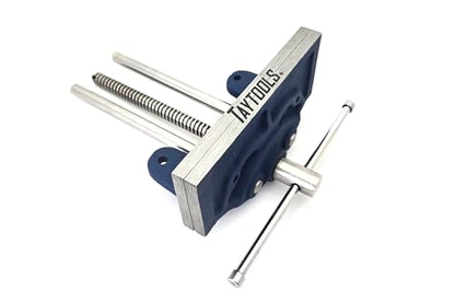 7" Light-Duty Woodworking Vise – Cast Iron Bench Vise with Trapezoidal Thread Screw & Dual Guide Bars – 6-1/8" Jaw Opening – Under-Bench Mount for Carpentry, Woodshop, and DIY Projects
