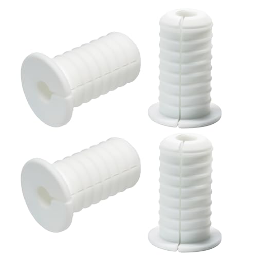 EASYEAH 4pc Starlink Cable Grommet 3/4" Silicone Anti-Slip Waterproof Wall Hole Pass Through Split Cable Bushings for TV Wire Ethernet Cord, Starlink Cable Routing Kit Accessories,38mm/1.5"Ht, White - color: White-4 Thread, size: 3/4" Dia x 1-1/2" H
