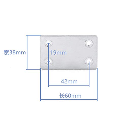 heyous 10pcs Stainless Steel Straight Support Shelf Bracket Flat Corner Brace Brackets Mending Plates Repair Fixing Joining 60 x 38mm with Mounting Screws