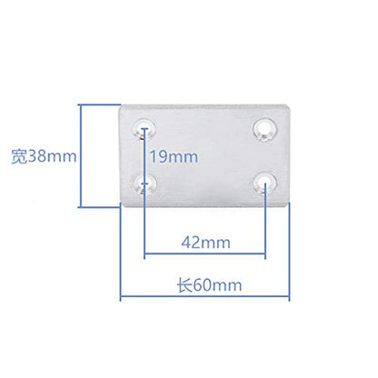 heyous 10pcs Stainless Steel Straight Support Shelf Bracket Flat Corner Brace Brackets Mending Plates Repair Fixing Joining 60 x 38mm with Mounting Screws