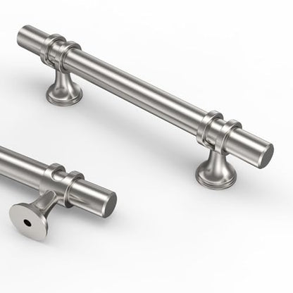 Asidrama 10 Pack 3.75 Inch(96mm) Brushed Satin Nickel Kitchen Cabinet Handles, Cabinet Pulls Kitchen Cabinet Hardware Cupboard Handles Drawer Pulls - color: Brushed Satin Nickel, size: 3.75" Hole Center, style: 10 Pack