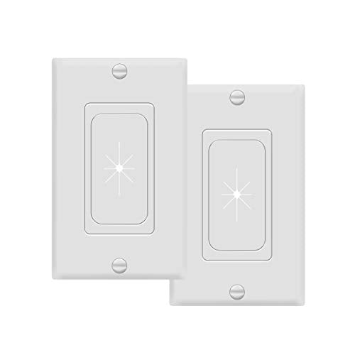 TOPGREENER Flexible Rubber Wall Grommet Insert with Decorator Wall Plate, Pass Through Plate for Low-Voltage Cables, Size 1-Gang 4.50" x 2.75," Polycarbonate Thermoplastic, TG8901-2PCS, White, 2 Pack - color: White, size: Standard