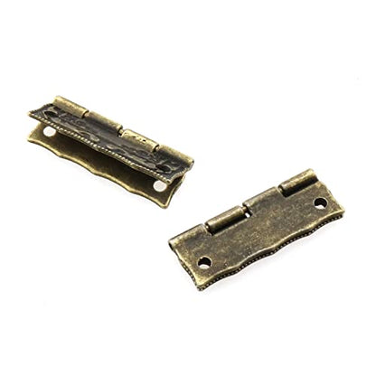 MEETOOT Zinc Alloy Jewelry Box Antique Vintage Latch Hasp with 2 Hinges and Mounting Screws, Bronze