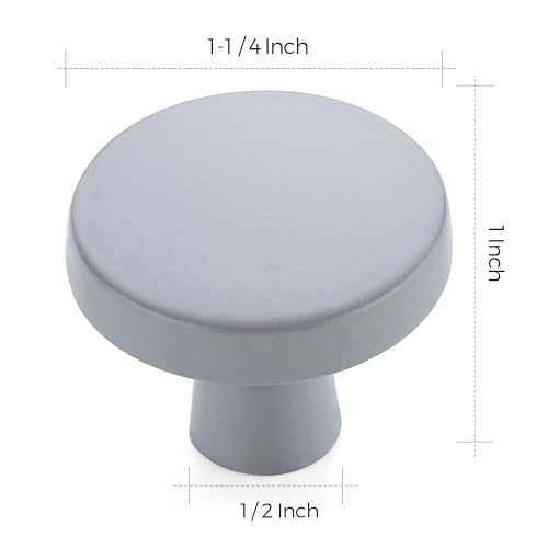 Ravinte 25 Pack Drawer Pulls 1-1/4 Inch Kitchen Cabinet Knobs Solid Round Dresser Drawer Knobs Grey Dresser Knobs Drawer Knobs Simple Cabinet Hardware for Cupboard Drawer Pulls - color: Gray