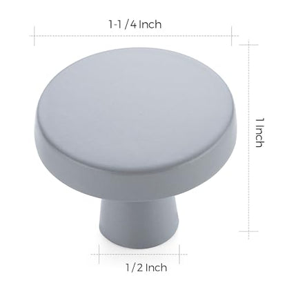 Ravinte 25 Pack Drawer Pulls 1-1/4 Inch Kitchen Cabinet Knobs Solid Round Dresser Drawer Knobs Grey Dresser Knobs Drawer Knobs Simple Cabinet Hardware for Cupboard Drawer Pulls - color: Gray
