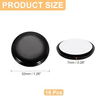 uxcell 24Pcs Plastic Furniture Sliders 1.26" Self-Adhesive Round Furniture Leg Protectors, Table Chairs Foot Cups Sliders Reusable Furnishing Movers for Hardwood Floors Tile Laminate - size: 1.26"