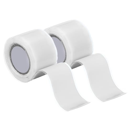 uxcell 2 Pcs Self Fusing Silicone Tape, 1" x 5ft Waterproof Water Leak Sealing Tape for Plumbing Pipe Hose Repair Handles, White - color: White, size: 1" x 5ft