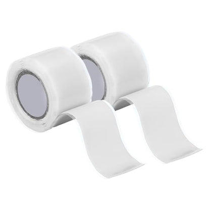 uxcell 2 Pcs Self Fusing Silicone Tape, 1" x 5ft Waterproof Water Leak Sealing Tape for Plumbing Pipe Hose Repair Handles, White - color: White, size: 1" x 5ft